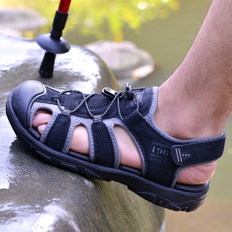 2023 Summer New Men's Sandals Casual Large Size Handmade Beach Shoes Sports Non-slip Breathable EVA Toe Shoes - Image 4