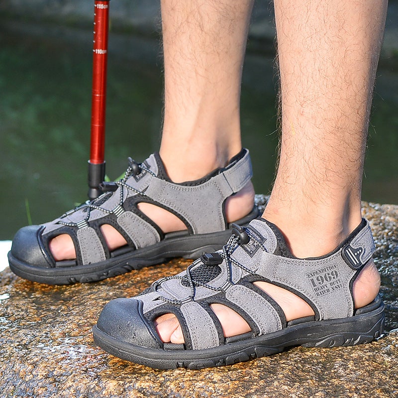 2023 Summer New Men's Sandals Casual Large Size Handmade Beach Shoes Sports Non-slip Breathable EVA Toe Shoes - Image 3