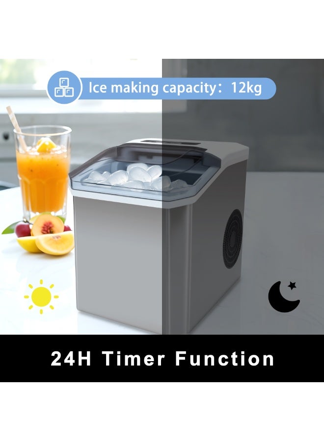 iTOMA Bullet Ice Maker Machine Portable Automatic Ice Maker 12Kg in 24hrs | Two Sizes Ice Cube | Auto Shut Off | Portable Ice Maker | Electric Ice Maker for Home/ Kitchen/ Office/ Bar/ - Image 2