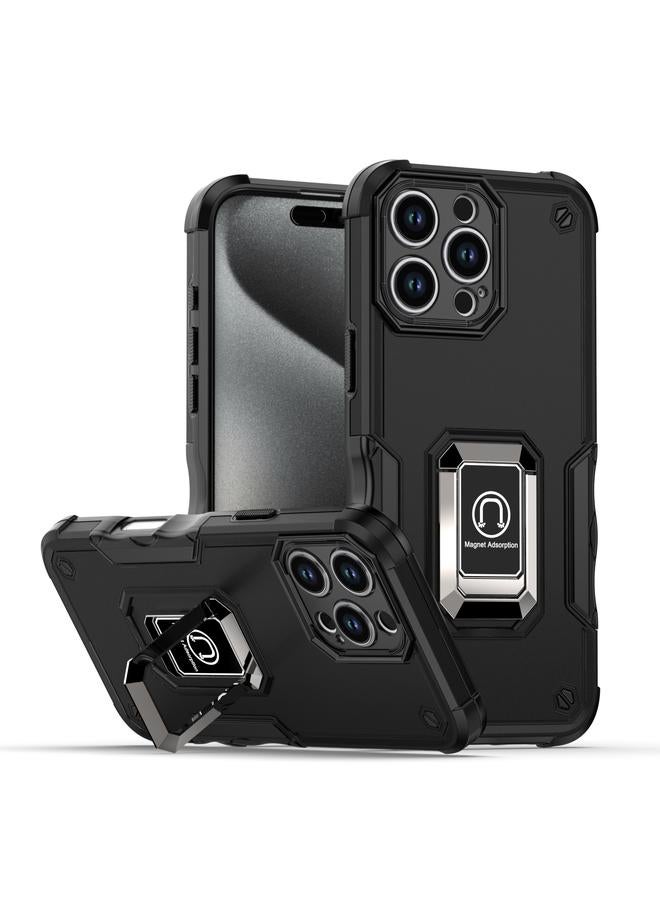 اس-توب جراب لهاتف iPhone 16 Pro Max مزود بحلقة وحامل هاتف مضاد للانزلاق ومقاوم للصدمات - Image 1