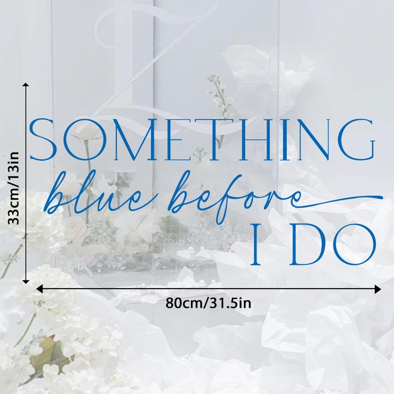 Aoemon Something Blue Before I Do Bridal Shower Decorations - Peel and Stick Bridal Shower Balloon Arch Stickers, Wedding Day Engagement Theme Party Decor, Something Blue Letter Wall Decal Backdrop - Image 3