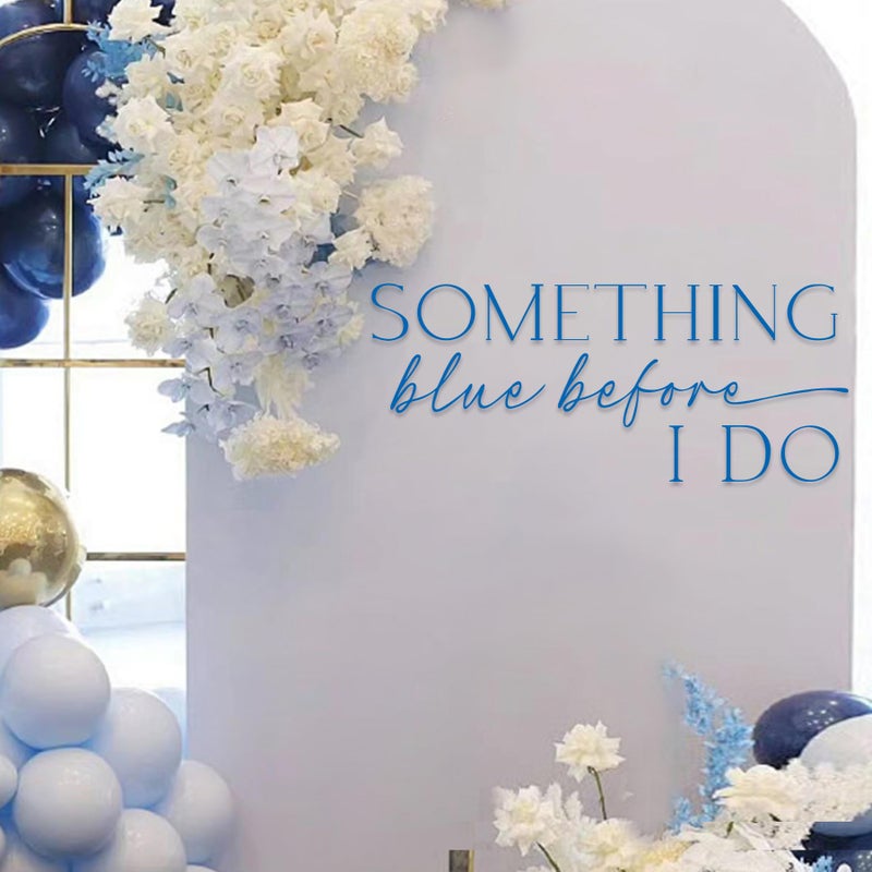Aoemon Something Blue Before I Do Bridal Shower Decorations - Peel and Stick Bridal Shower Balloon Arch Stickers, Wedding Day Engagement Theme Party Decor, Something Blue Letter Wall Decal Backdrop - Image 1