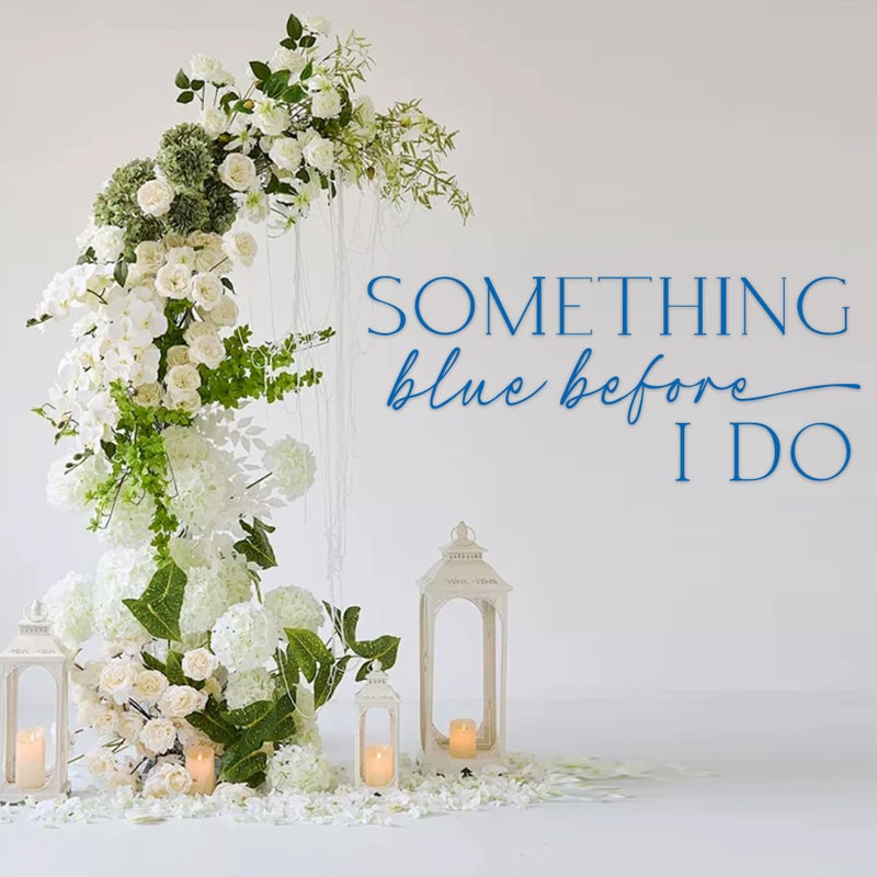 Aoemon Something Blue Before I Do Bridal Shower Decorations - Peel and Stick Bridal Shower Balloon Arch Stickers, Wedding Day Engagement Theme Party Decor, Something Blue Letter Wall Decal Backdrop - Image 2