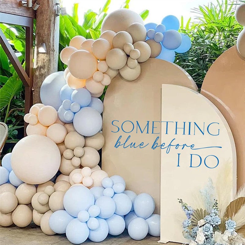 Aoemon Something Blue Before I Do Bridal Shower Decorations - Peel and Stick Bridal Shower Balloon Arch Stickers, Wedding Day Engagement Theme Party Decor, Something Blue Letter Wall Decal Backdrop - Image 5