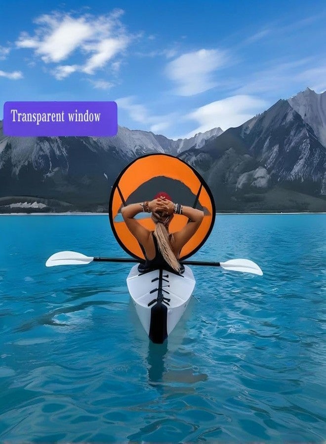 POCREATION 42 inches Downwind Wind Sail Kit Kayak Wind Sail Kayak Paddle Board Accessories,Easy Setup and Deploys Quickly,Compact and Portable[Orange] - Image 2