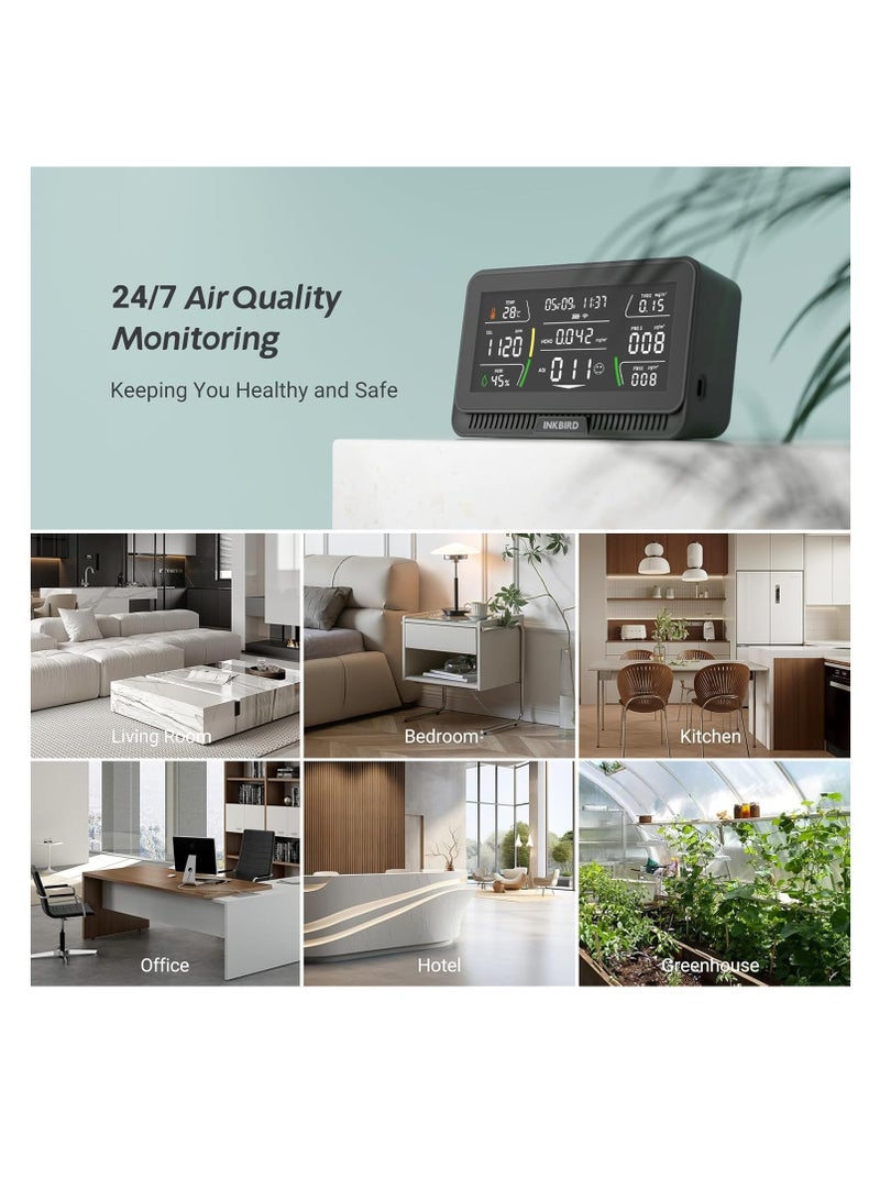 INKBIRD WiFi Air Quality Monitor Indoor Multifunctional Air Quality Detector