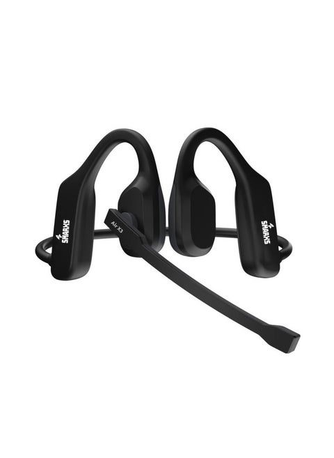 Smarxs Open Ear Air X3 Bluetooth Neckband Headphones Suitable For Call Centers and Online Meetings With Noise Cancellation Feature Black Color