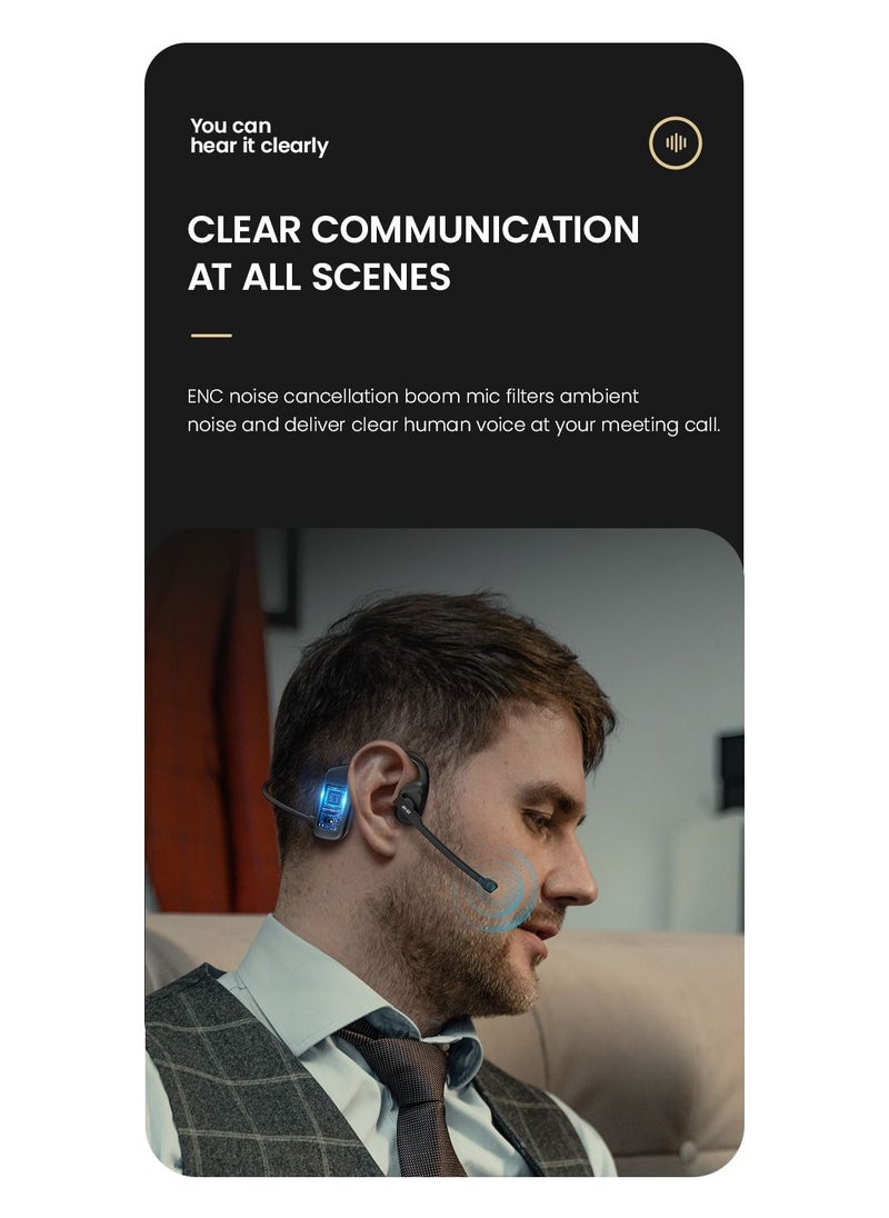 SMARXS - Smarxs Open Ear Air X3 Bluetooth Neckband Headphones Suitable For Call Centers and Online Meetings With Noise Cancellation Feature Black Color - Image 1