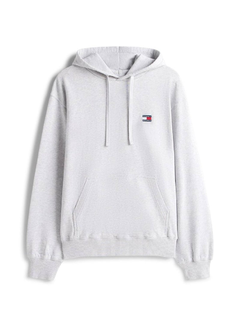 تومي جينز هودي ببادج شعار وقصّة بوكسي - Image 1