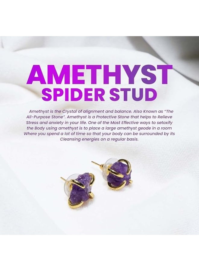 Studd Muffyn | Amethyst Spider Studs - Image 4