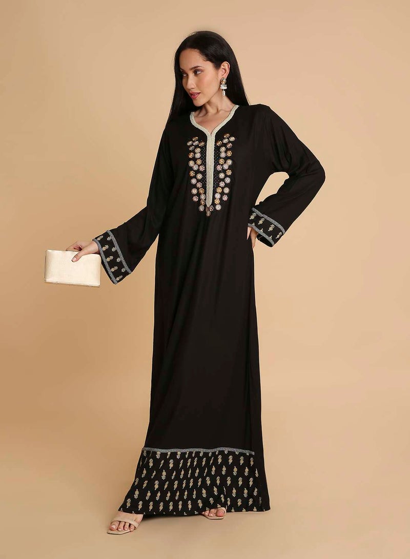 HANA & SARA Long elegant designed arabic kaftan jalabiya dress - Image 1