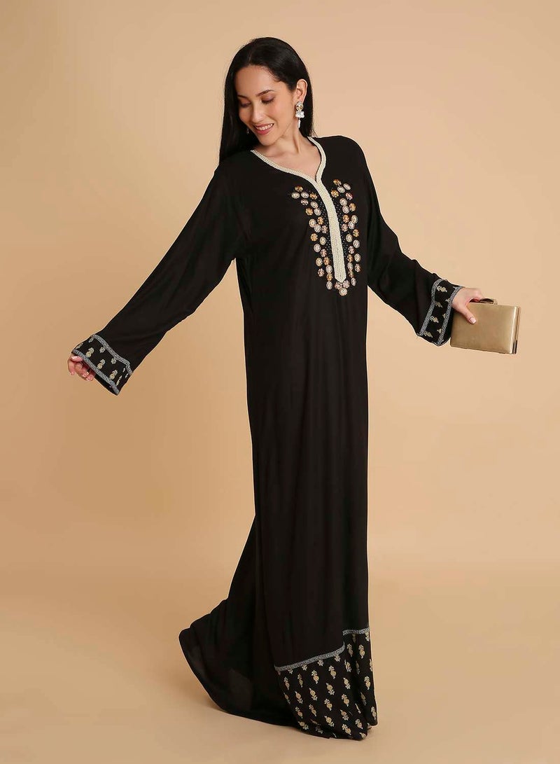 HANA & SARA Long elegant designed arabic kaftan jalabiya dress - Image 4