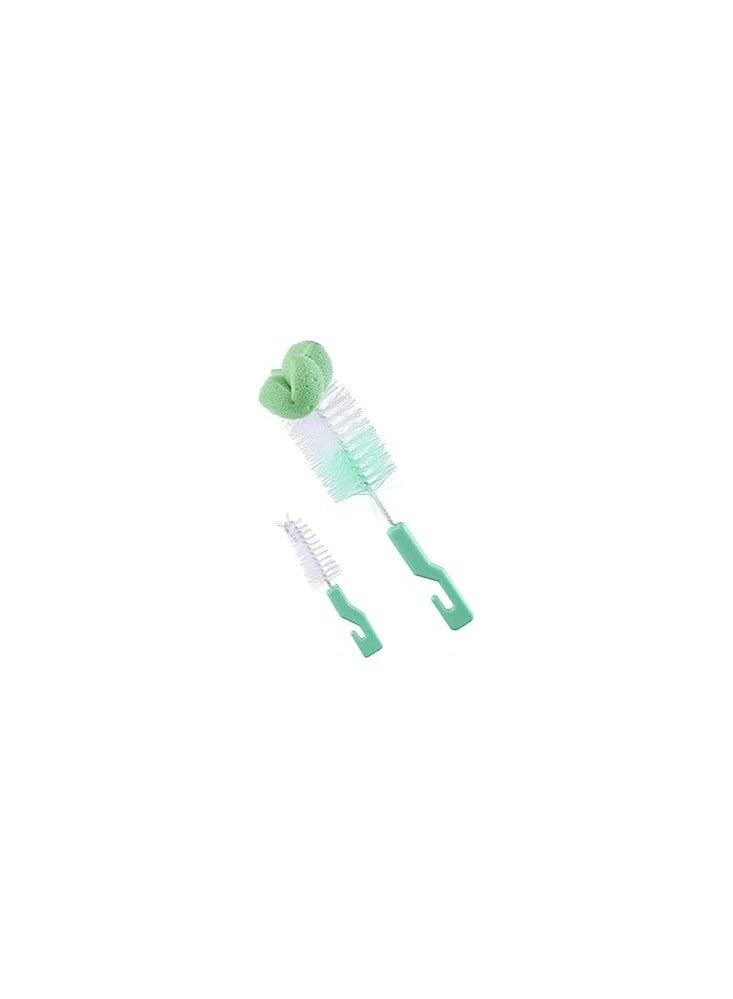 4 bottle and nipple cleaning brushes made of plastic (yellow, blue, green and pink) - Image 2