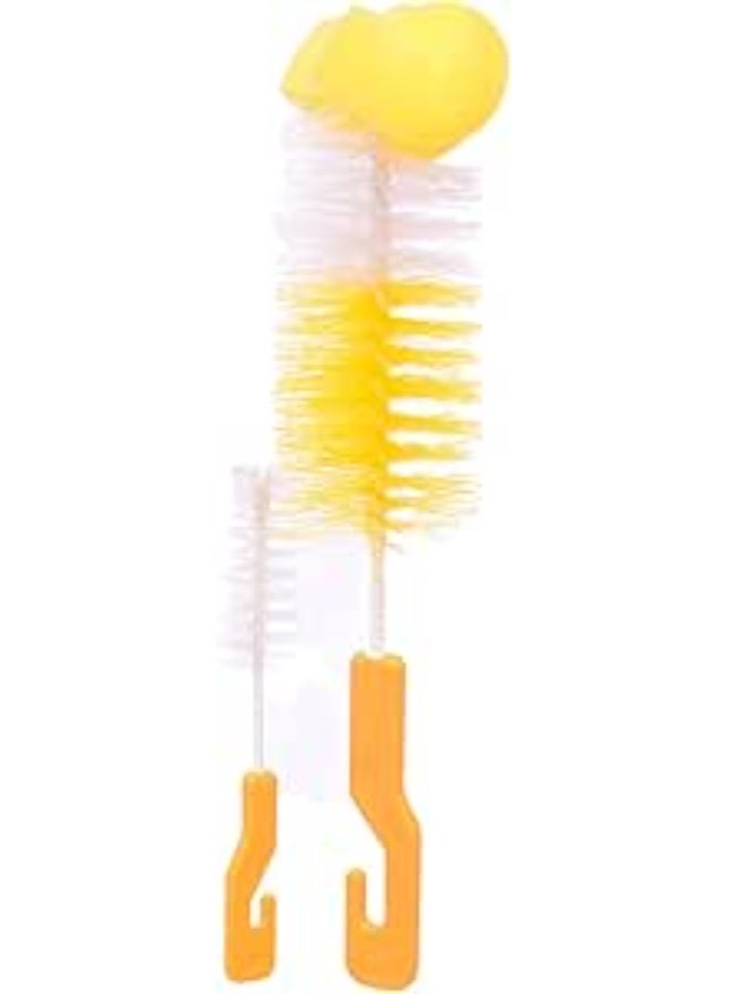4 bottle and nipple cleaning brushes made of plastic (yellow, blue, green and pink) - Image 5