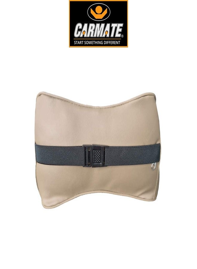 CARMATE Embessy Car Seat Neck Pillow, Headrest Cushion for Neck Pain Relief & Cervical Support with Pure Memory Foam and Ergonomic Design (Camel Velvet) - Image 4