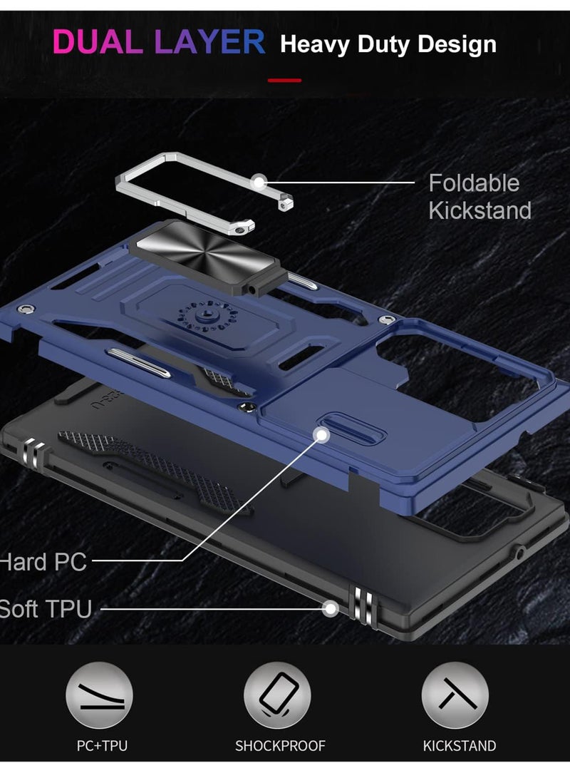 Rock Pow Galaxy S24 Case with Camera Cover Samsung S24 Cover Pass 16ft Drop Test Shockproof Protective Phone Case with Kickstand for Samsung Galaxy S24 - Image 2