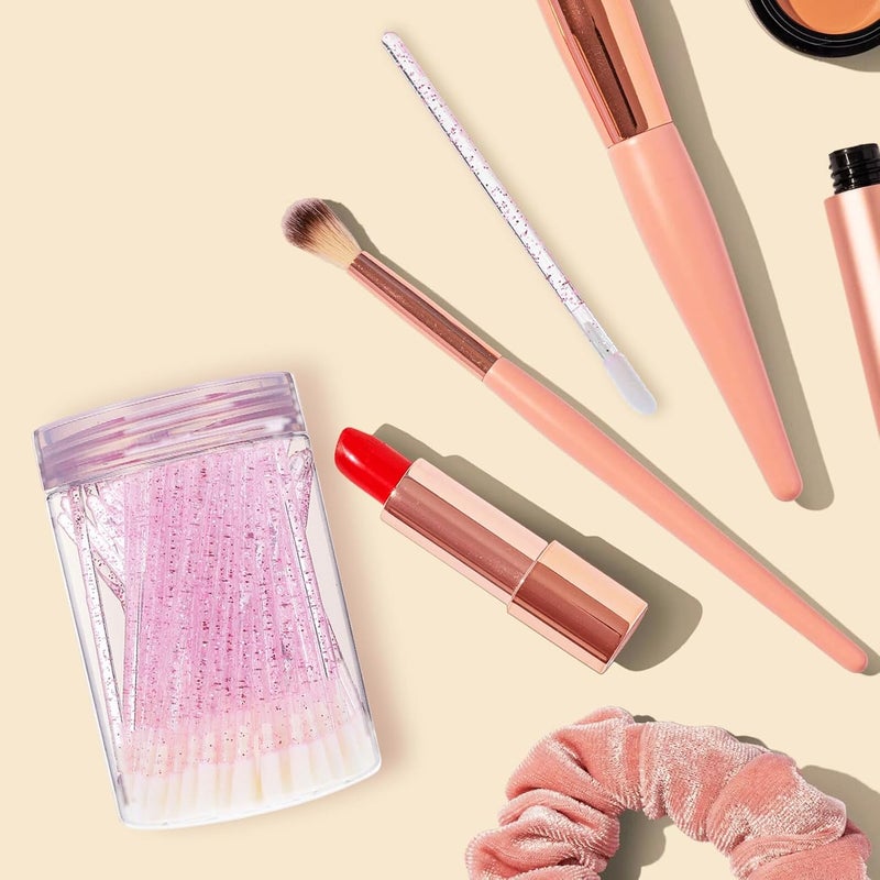 Disposable Lipstick Applicator Brush Set 100pcs Crystal Handle Non-stick Lip Gloss and Lip Mask Applicator for Portable Makeup Use - Image 5