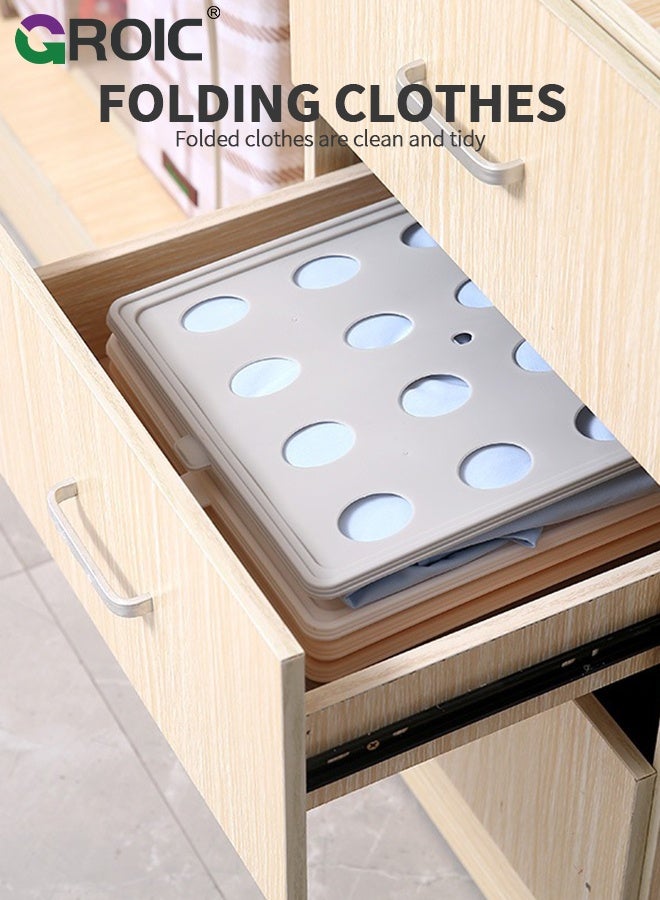 GROIC Shirt Folder Board, 10 PCS Stackable Clothes Folding Board for Closet Organize Pants Shorts Sweater, Neat Storage, Sturdy and Durable, Detachable Stackable Clothing Trays, Clothes Organizer, Grey - Image 4