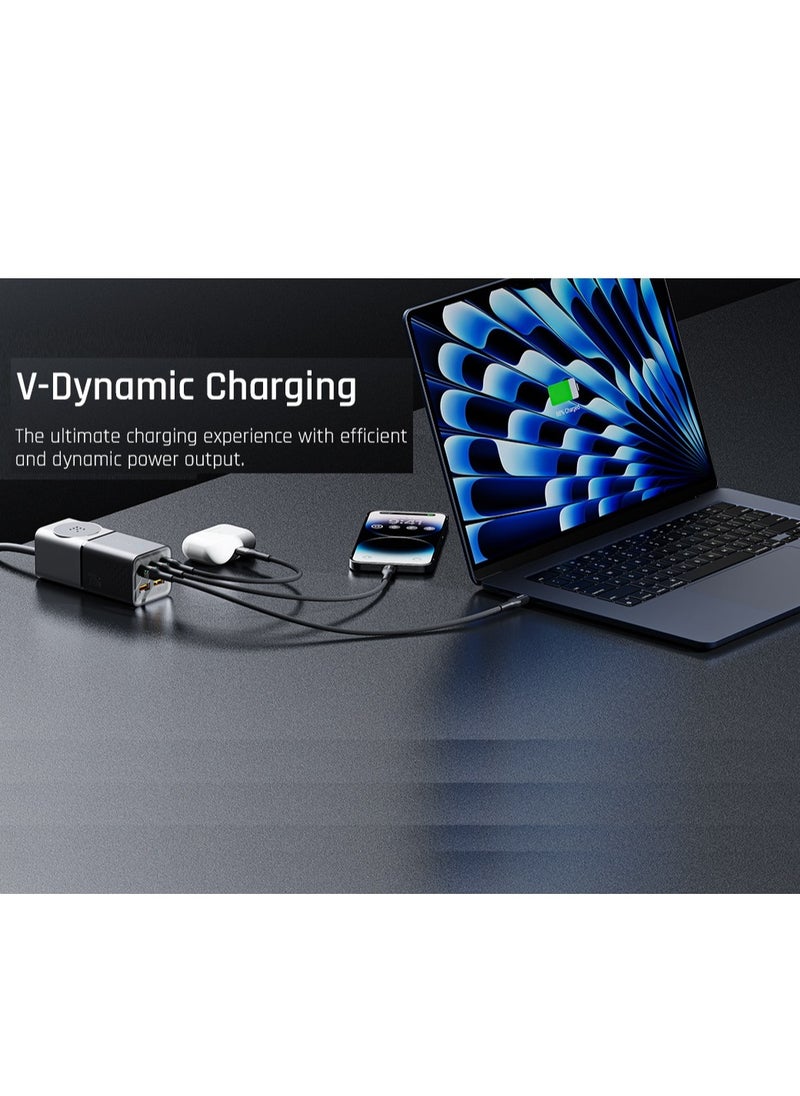 VOLTME - 6-in-1 Power Strip, 75W GaNFast Multi-Port Power Extension with 3250W AC Socket, 3 USB-C Power Delivery Ports, Dual QC 3.0 Ports & 1.2M Cable for iPhone 16 Pro/Max/Plus, Galaxy S24/S23/S22, MacBook Pro/Air, Dell XPS, iPad Pro, Steam Deck, Travel & More (1.8M Extension Cable) - Image 1