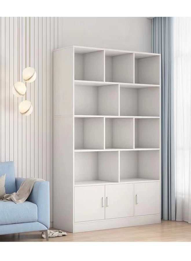 رافين رف كتب حديث متعدد المستويات مع 3 أبواب بمقابض معدنية - مساحة تخزين كبيرة قائمة بذاتها لغرفة المعيشة والمكتب، 100x24x178 سم - Image 2