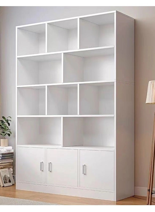 رافين رف كتب حديث متعدد المستويات مع 3 أبواب بمقابض معدنية - مساحة تخزين كبيرة قائمة بذاتها لغرفة المعيشة والمكتب، 100x24x178 سم - Image 3