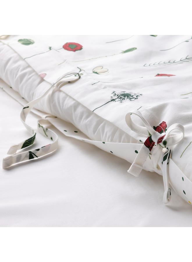 Zaboon Duvet Cover And Pillowcase, Floral Pattern Multicolour, 150X200/50X80 Cm - Image 5
