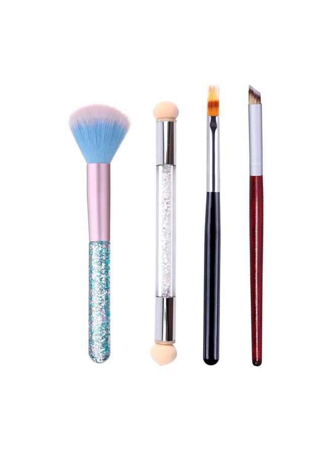 WOKOTO 4Pcs Ombre Nail Art Brush Set Double Head Nail Gradient Sponge Brushes For Nails Shading Pen Nail Brushes For Cleaning UV Gel Builder Kit Manicure Tools - Image 1