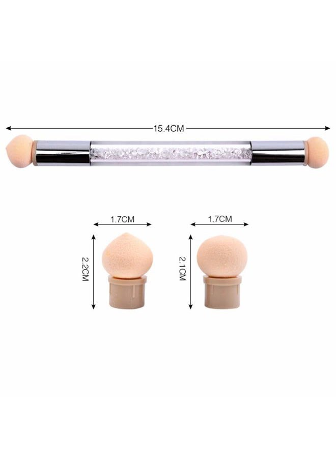 WOKOTO 4Pcs Ombre Nail Art Brush Set Double Head Nail Gradient Sponge Brushes For Nails Shading Pen Nail Brushes For Cleaning UV Gel Builder Kit Manicure Tools - Image 3