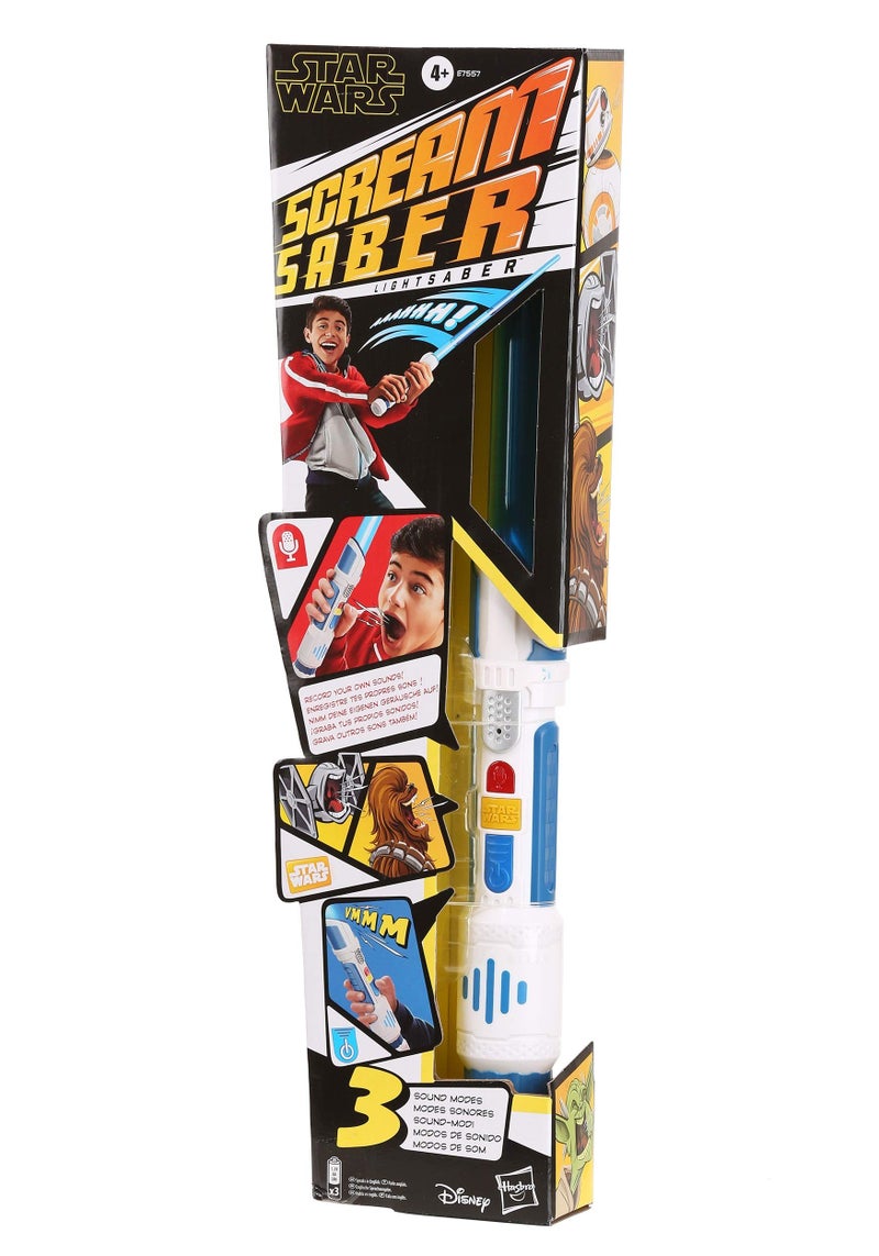 STAR WARS Scream Saber Lightsaber Toy, Record Your Own Inventive Lightsaber Sounds & Pretend to Battle, for Kids Roleplay Ages 4 & Up, Brown - Image 3