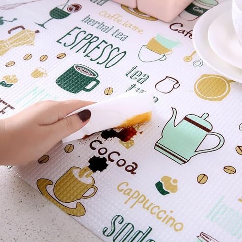 ASOMA Anti-Slip Kitchen Cabinet Drawer Shelf Mat Liner Sheets Waterproof Strong Table Mat EVA for Bathroom, Fridge Mat Textured Multipurpose Use (Printed Soft Foam (Tea Coffee) 45 * 300 cm) - Image 4