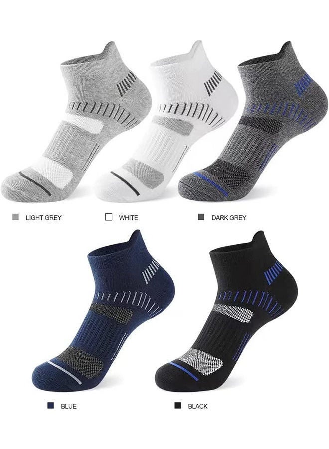 YelaJoy Five Pairs of Women'S Men'S Universal Sports Socks Men'S Sports Cushioning Breathable Running Socks Sports Socks - Image 2