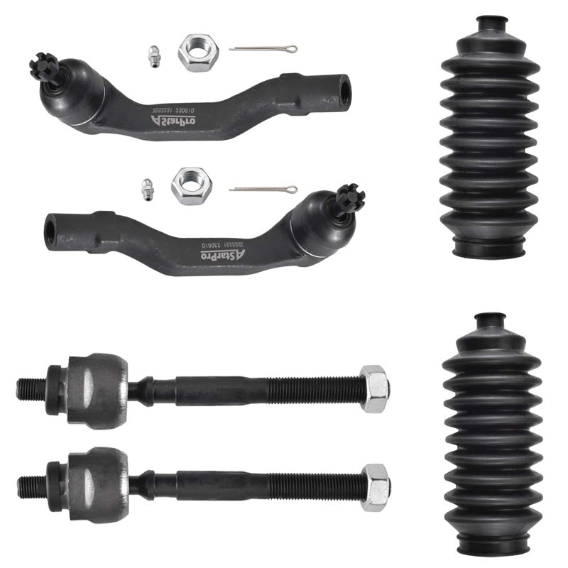 ASTARPRO 6pcs Front Tie Rod Ends Inner and Outer Complete Kit with Boots Compatible with 19962000 Honda Civic and Acura EL