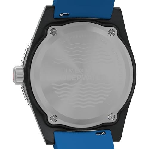 TIMEX Deep Water Reef Analog Watch for Man with Black Round Dial & Blue Synthetic Strap Band Water Resistant Men's Wrist Watches - TW2Y02500UJ - Image 4