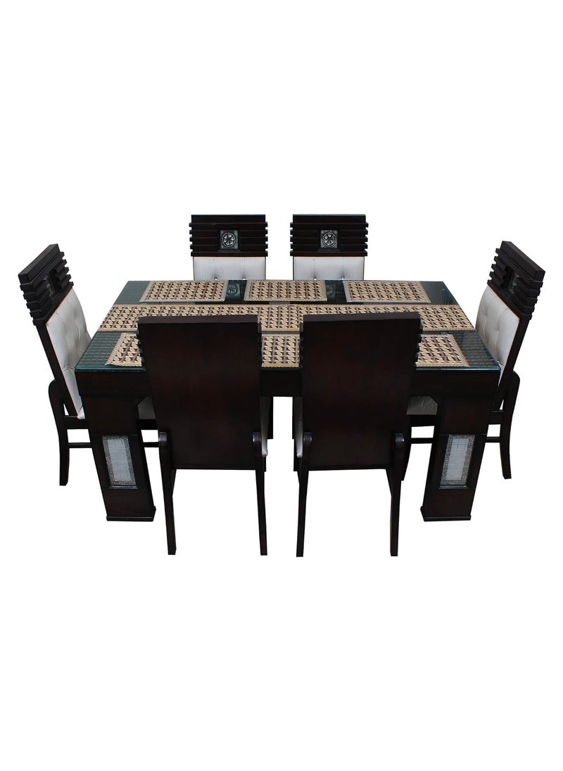 Lithara Lithara Waterproof Table Runner with Mats for Dining Table Size Mats 17 x 11 Inches Table Runner 84 x 11 Inches 6 Pieces Placemats 1 Table Runner Multicolor SA06  - Image 3