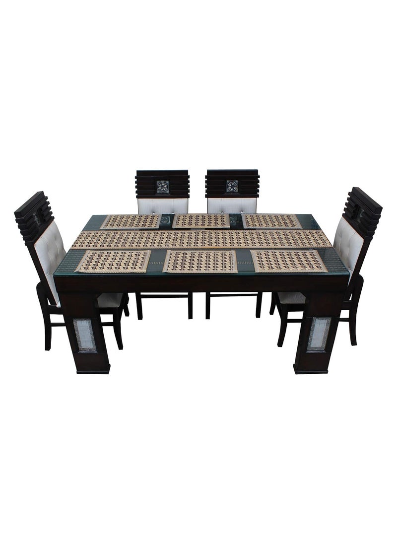 Lithara Lithara Waterproof Table Runner with Mats for Dining Table Size Mats 17 x 11 Inches Table Runner 84 x 11 Inches 6 Pieces Placemats 1 Table Runner Multicolor SA06  - Image 4