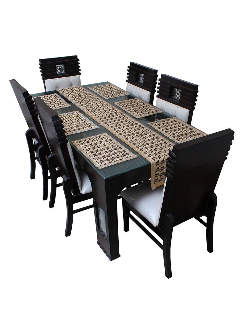 Lithara Lithara Waterproof Table Runner with Mats for Dining Table Size Mats 17 x 11 Inches Table Runner 84 x 11 Inches 6 Pieces Placemats 1 Table Runner Multicolor SA06  - Image 2