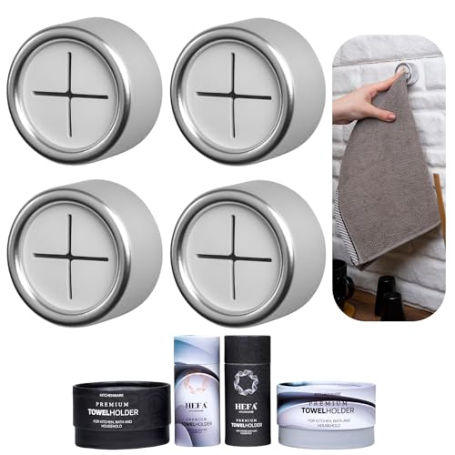 HEFA Towel Holder, Towel Hooks, Dish Towel Holder, Kitchen Organization, Bathroom Accesories, Kitchen Towel Hook, Kitchen Towel Holder, Hand Towel Holder, Kitchen Gadgets 4 Pack, Deep Grey - Image 1
