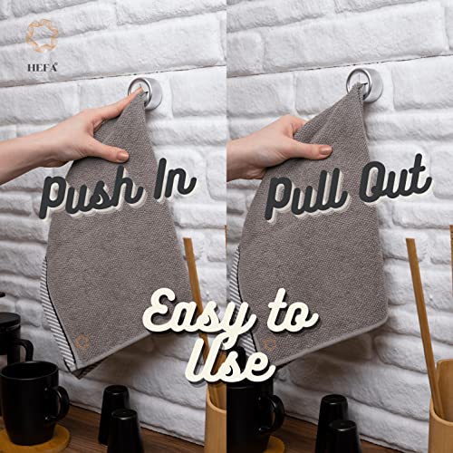 HEFA Towel Holder, Towel Hooks, Dish Towel Holder, Kitchen Organization, Bathroom Accesories, Kitchen Towel Hook, Kitchen Towel Holder, Hand Towel Holder, Kitchen Gadgets 4 Pack, Deep Grey - Image 2