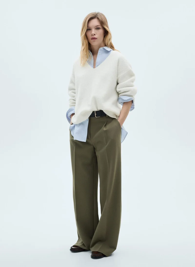 MANGO V-Neck Knit Sweate