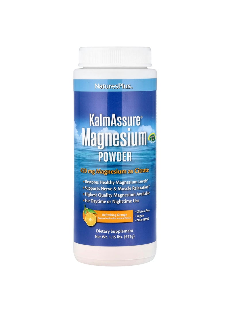 KalmAssure, Magnesium Powder, Refreshing Orange, 1.15 lbs (522 g)
