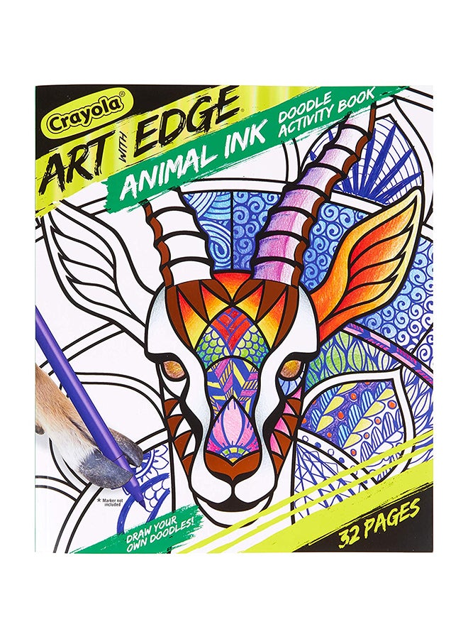 Crayola فن مع حافة، كتاب نشاط حيوانات الحبر المرسوم - Image 1