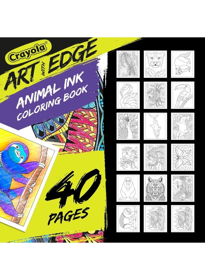 Crayola فن مع حافة، كتاب نشاط حيوانات الحبر المرسوم - Image 5