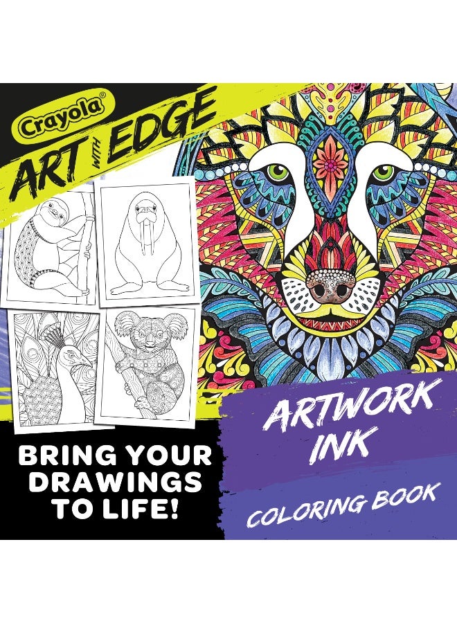 Crayola Art With Edge Animal Ink Doodle Activity Book (Assorted Designs) - Image 3