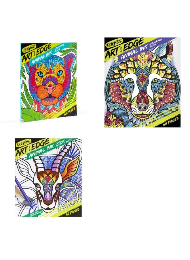 Crayola Art With Edge Animal Ink Doodle Activity Book (Assorted Designs) - Image 1
