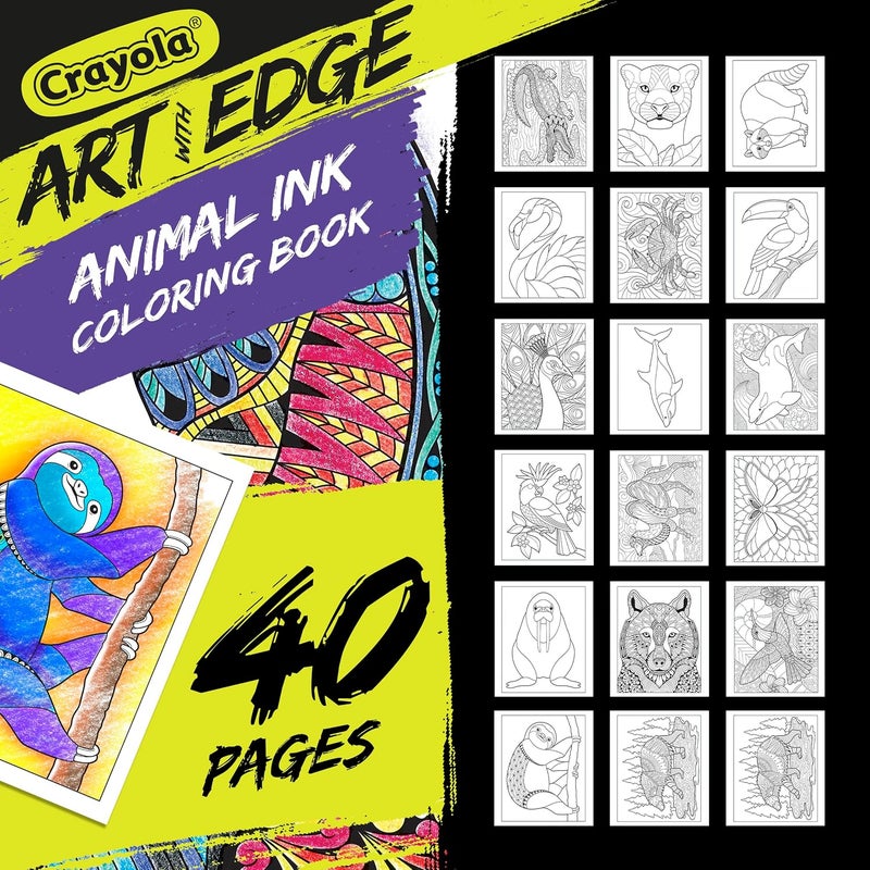 Crayola فن مع حافة، كتاب نشاط حيوانات الحبر المرسوم - Image 3