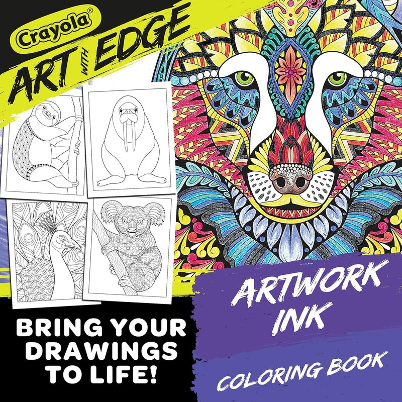 Crayola فن مع حافة، كتاب نشاط حيوانات الحبر المرسوم - Image 4