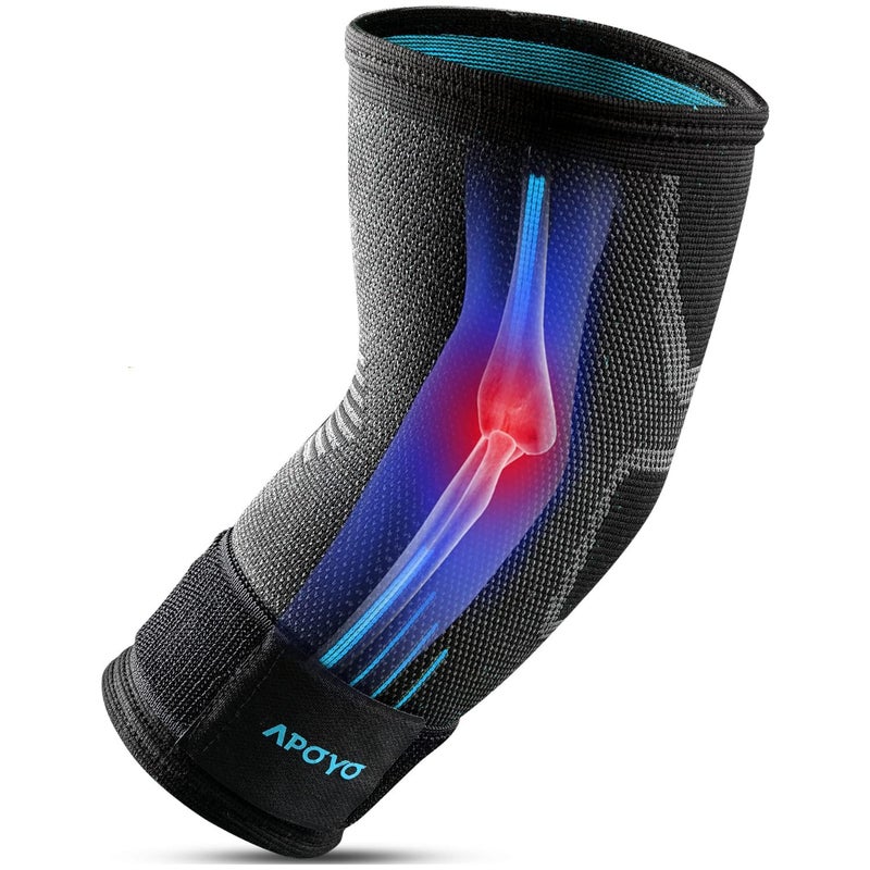 APOYO Elbow Brace for Tendonitis and Tennis Elbow, Compression Sleeve for Arthritis, Workouts, Reduce Joint Pain During Fitness Activity (XX-Large) B - Image 1