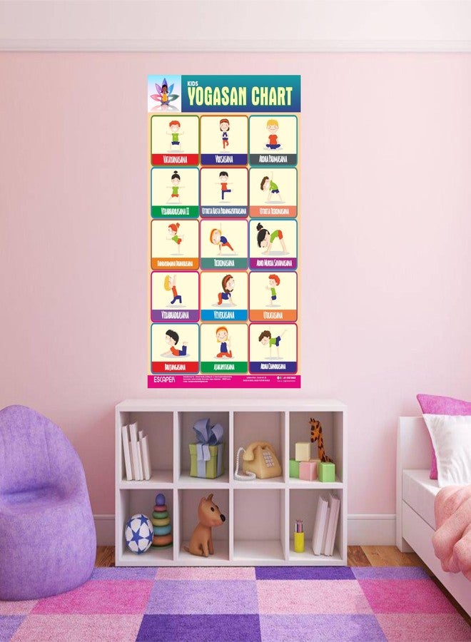 ESCAPER Yoga Charts for Kids Learning (11.5 x 17.5 inches), Kids Yoga Chart, Kids Study Material, Educational Charts for Kids, Kids Learning Books, Kids Books - Image 3