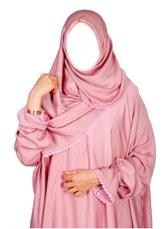 Generic Prayer dresses Lace Sleeves by Nashwa.Boutique (Pink)  - Image 3