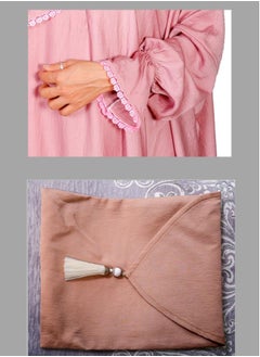 Generic Prayer dresses Lace Sleeves by Nashwa.Boutique (Pink)  - Image 4
